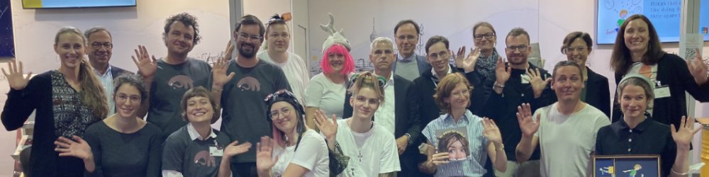 Das Punzel-Team mit den anderen Ausstellern auf der Frankfurter Buchmesse 2022